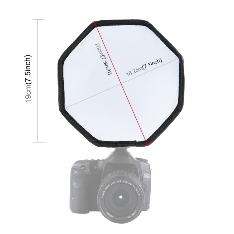 PULUZ 20cm Octangle Style Foldable Soft Flash Light Diffuser Softbox