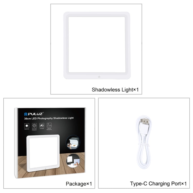PULUZ LED Shadowless Light Pad for 30cm Photo Studio Box (White)
