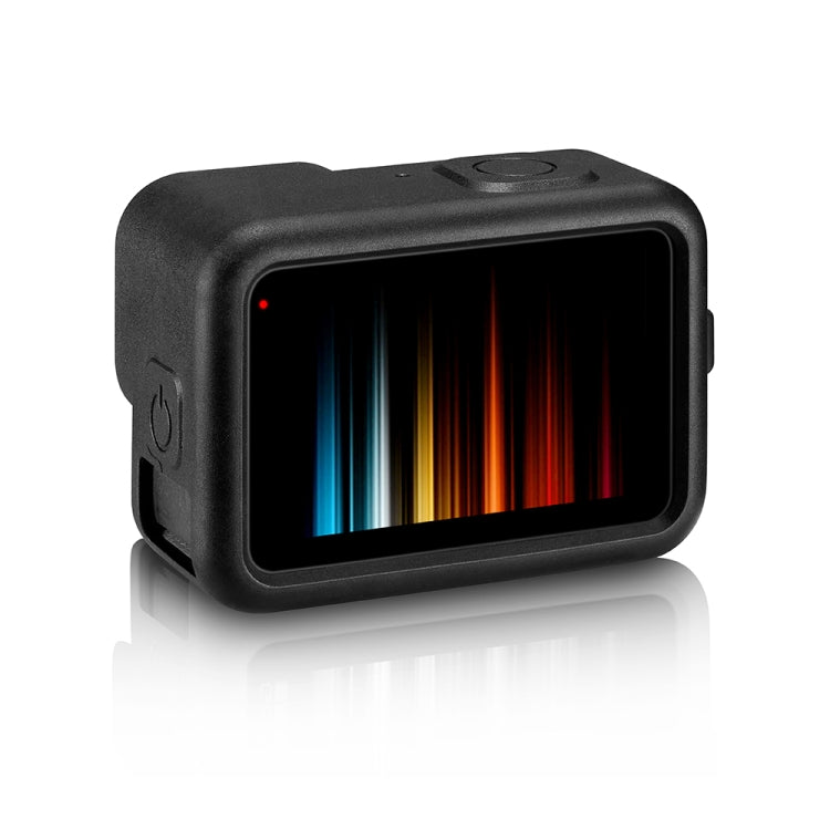 PULUZ for GoPro HERO12 Black /11 Black /10 Black /9 Black Silicone Protective Case Cover with Wrist Strap & Lens Cover(Black)