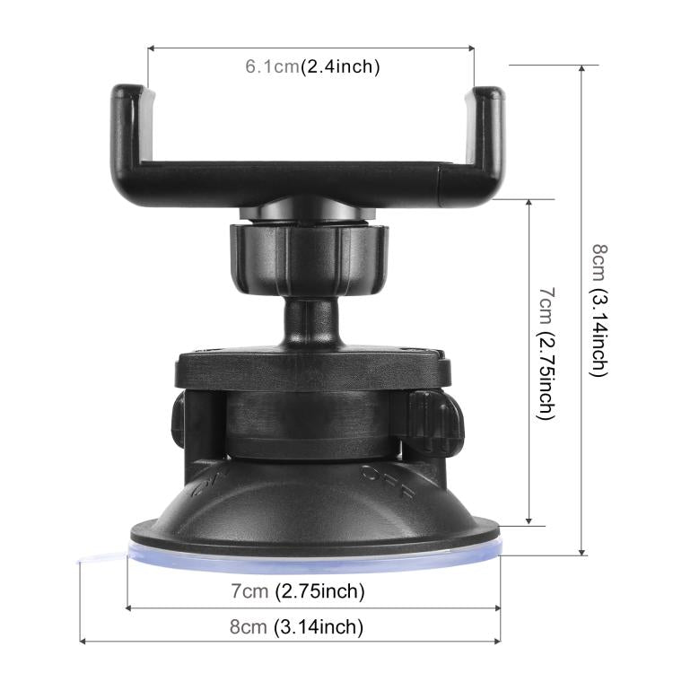 PULUZ 360 Degree Rotating Suction Cup Clamp Holder Bracket For iPhone, Galaxy, Huawei, Xiaomi, Sony, HTC, Google and other Smartphones, Phone Suction Cup Mount