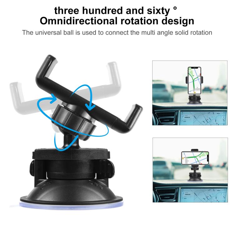 PULUZ 360 Degree Rotating Suction Cup Clamp Holder Bracket For iPhone, Galaxy, Huawei, Xiaomi, Sony, HTC, Google and other Smartphones, Phone Suction Cup Mount