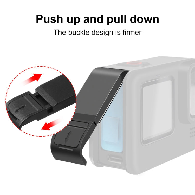 PULUZ for GoPro HERO12 Black /11 Black /10 Black /9 Black Silicone Protective Case + POM Side Interface Cover with Wrist Strap & Lens Cover(Black)