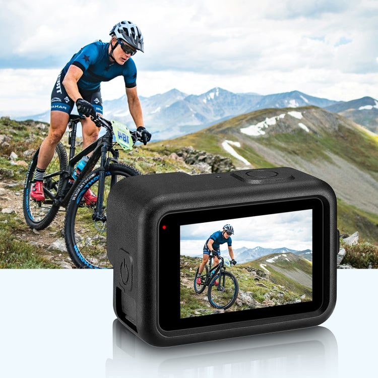 PULUZ for GoPro HERO12 Black /11 Black /10 Black /9 Black Silicone Protective Case + POM Side Interface Cover with Wrist Strap & Lens Cover(Black)