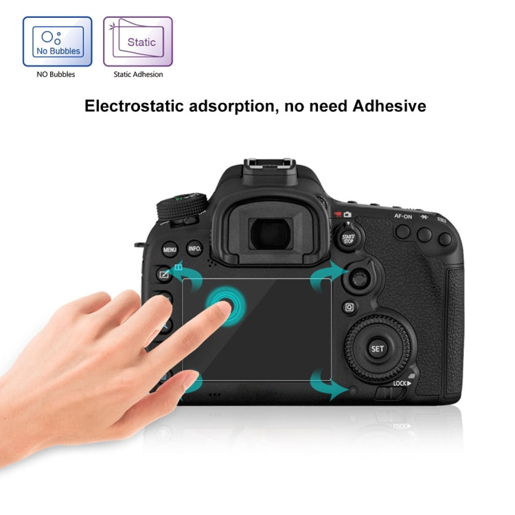 PULUZ 2.5D 9H Tempered Glass Film for Canon EOS 7D Mark II / 7D / N2 / PSN / Nikon V1 / P520 / S9400 / S680 / COOLPIX S6500 / S5200 / Samsung WB35F / OLYMPUS VG170 / 1DIV / Fuji S205 / Casio ZR70 / FC500S, For Canon 7D II