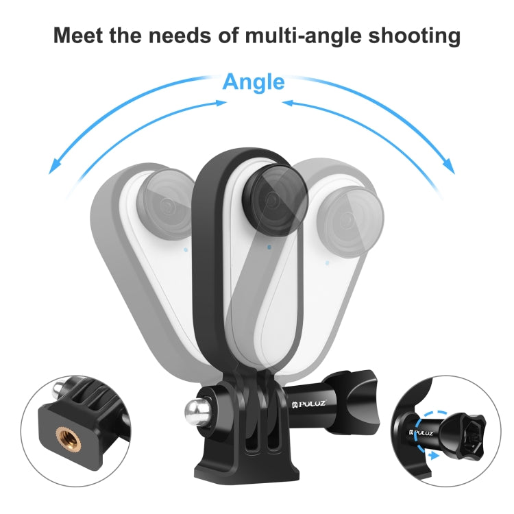 PULUZ Plastic Protective Frame Mount Cage with Tripod Base Adapter for Insta360 GO 2(Black)