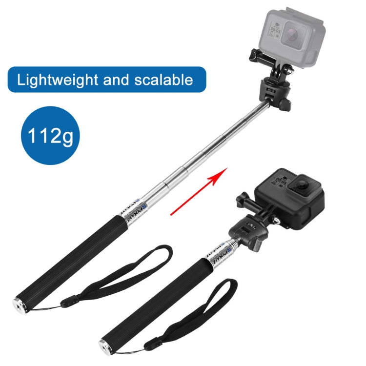 PULUZ Extendable Selfie Monopod for GoPro Hero12 Black / Hero11 /10 /9 /8 /7 /6 /5, Insta360 Ace / Ace Pro, DJI Osmo Action 4, Length: 22.5-80cm