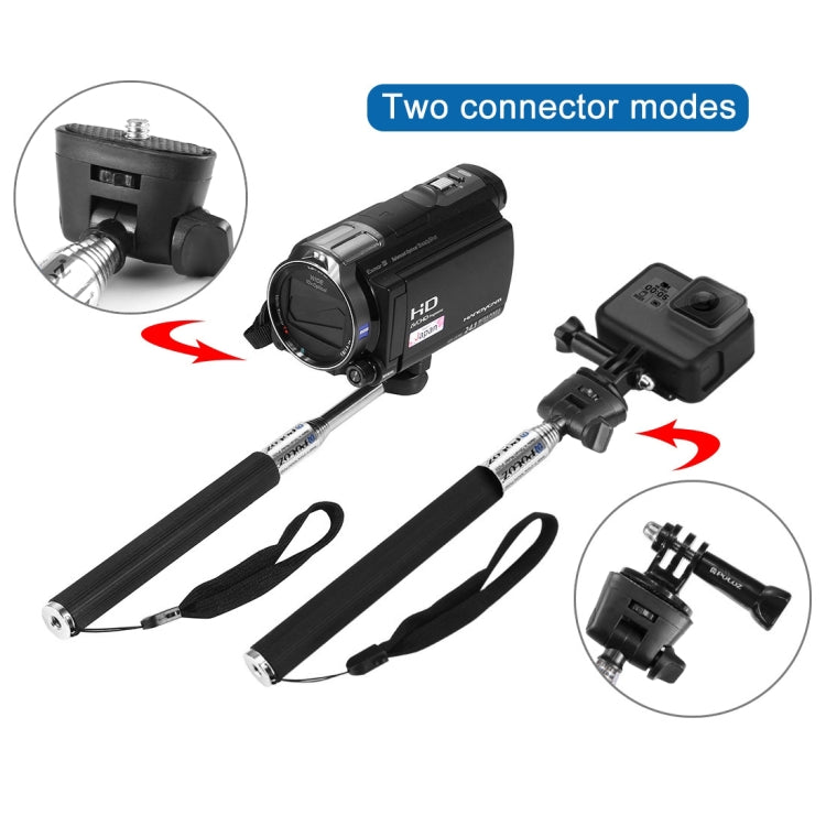 PULUZ Extendable Selfie Monopod for GoPro Hero12 Black / Hero11 /10 /9 /8 /7 /6 /5, Insta360 Ace / Ace Pro, DJI Osmo Action 4, Length: 22.5-80cm