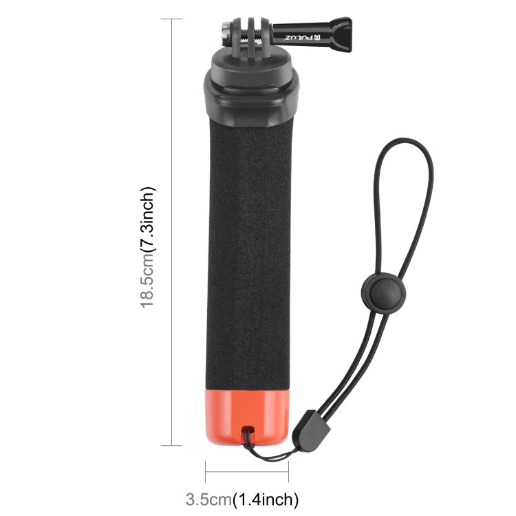 PULUZ Floating Foam Hand Grip with Strap & Quick-Release Base for GoPro Hero12/11/10/9/8/7/6/5, Insta360 Ace, DJI Osmo Action 4 (Orange)