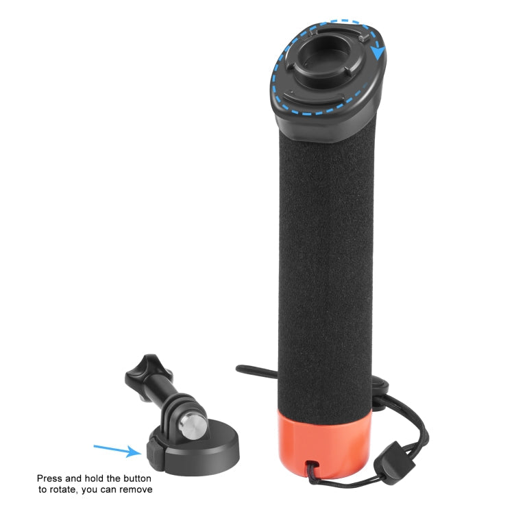 PULUZ Floating Foam Hand Grip with Strap & Quick-Release Base for GoPro Hero12/11/10/9/8/7/6/5, Insta360 Ace, DJI Osmo Action 4 (Orange)