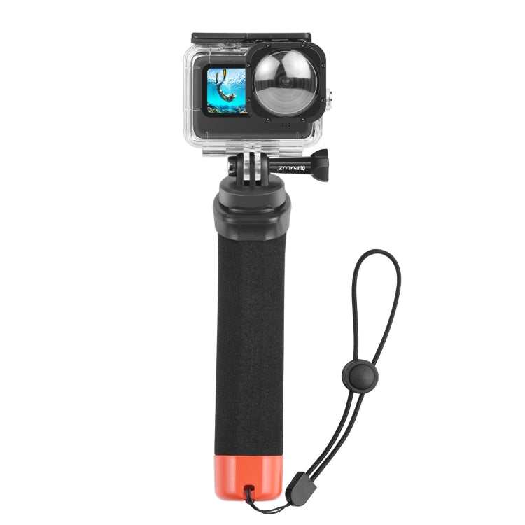 PULUZ Floating Foam Hand Grip with Strap & Quick-Release Base for GoPro Hero12/11/10/9/8/7/6/5, Insta360 Ace, DJI Osmo Action 4 (Orange)