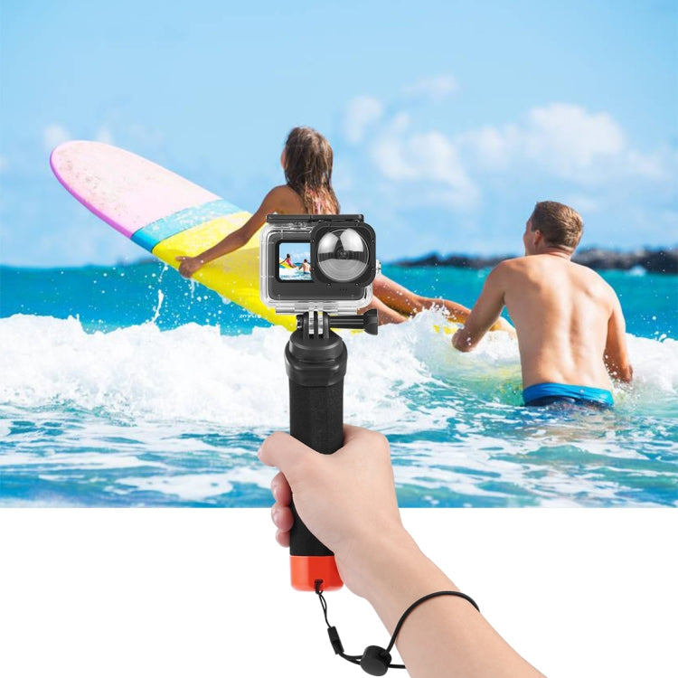PULUZ Floating Foam Hand Grip with Strap & Quick-Release Base for GoPro Hero12/11/10/9/8/7/6/5, Insta360 Ace, DJI Osmo Action 4 (Orange)
