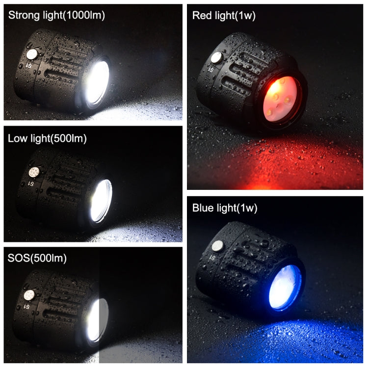 PULUZ 40m Underwater LED Fill Light, 1000LM for GoPro HERO12/11/10/9 & Action Cameras (Black)
