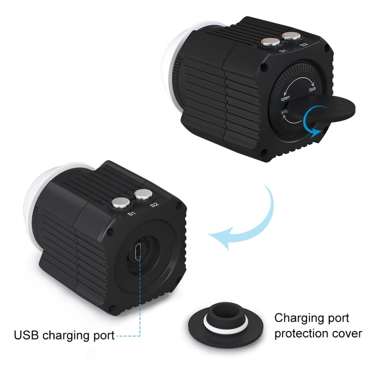 PULUZ 60m Underwater LED Fill Light for GoPro HERO12/11/10/9/8 & Action Cameras (Black)