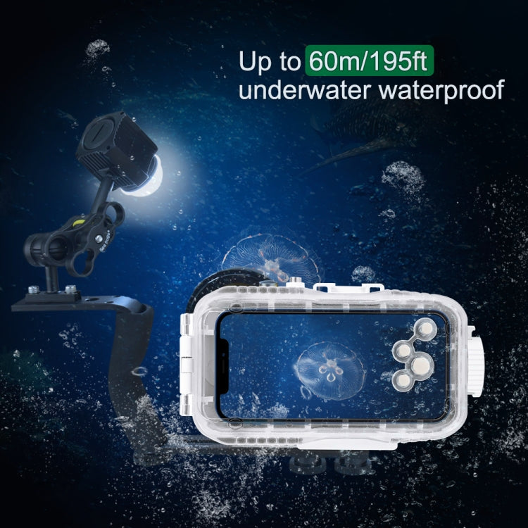 PULUZ 60m Underwater LED Fill Light for GoPro HERO12/11/10/9/8 & Action Cameras (Black)