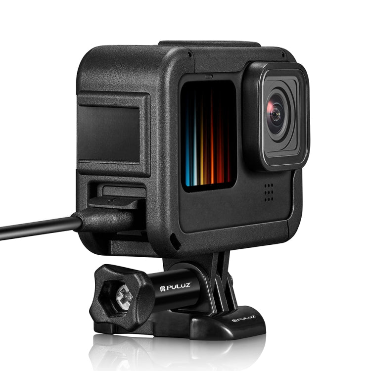 PULUZ Chargeable PA Frame Mount Cage with Cold Shoe Base Slot for GoproHERO12 Black /11 Black /11 Black Mini /10 Black /9 BlackBlack)