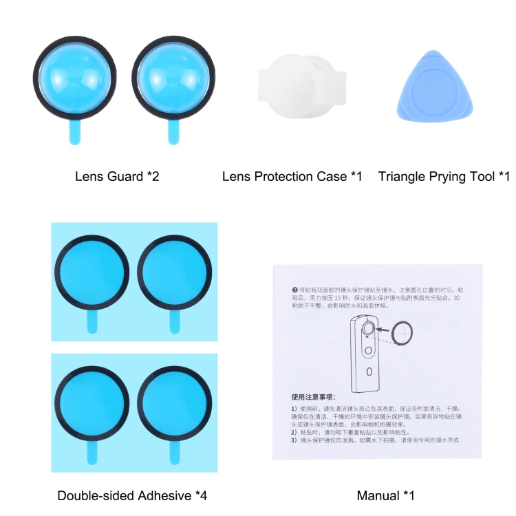 PULUZ Lens Guard PC Protective Cover Kits for Ricoh Theta SC2 / S / V(Transparent)