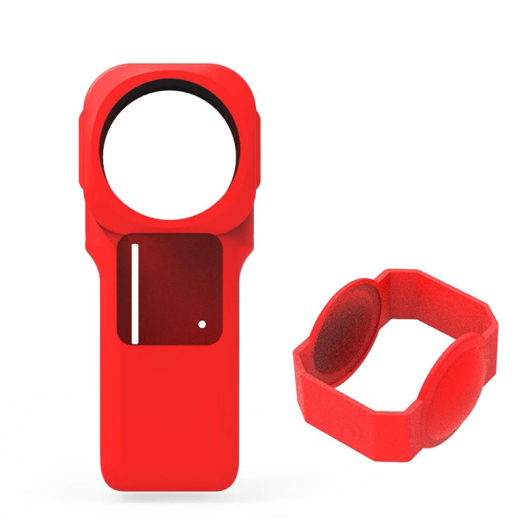 PULUZ Silicone Protective Case with Lens Cover for Insta360 One RS 1-Inch 360 Edition, Silicone Case(Black), Silicone Case(Red)