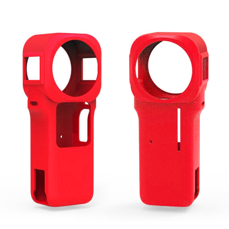 PULUZ Silicone Protective Case with Lens Cover for Insta360 One RS 1-Inch 360 Edition, Silicone Case(Black), Silicone Case(Red)