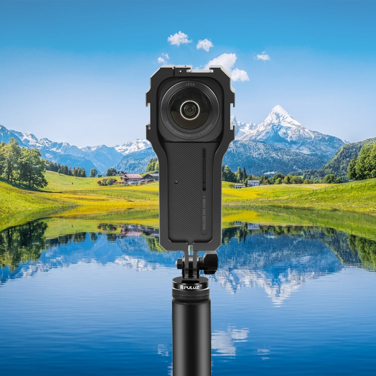 PULUZ Protective Cage Rig Housing Frame with Cold Shoe for Insta360 ONE RS 1-Inch 360 Edition(Black)