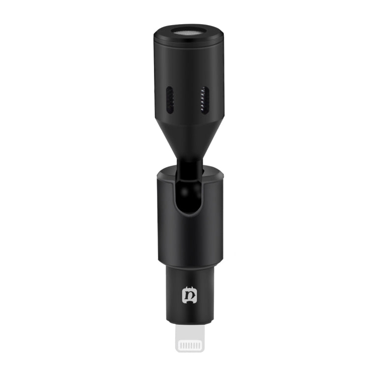 PULUZ 8PIN Jack Mobile Phone Omnidirectional Condenser Adjustable Microphone(Black)