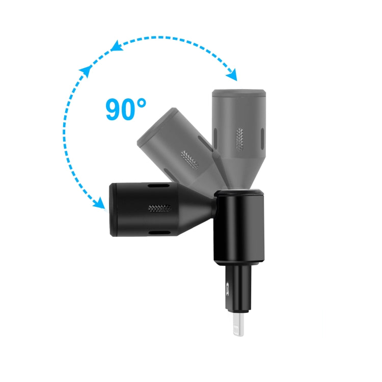 PULUZ 8PIN Jack Mobile Phone Omnidirectional Condenser Adjustable Microphone(Black)