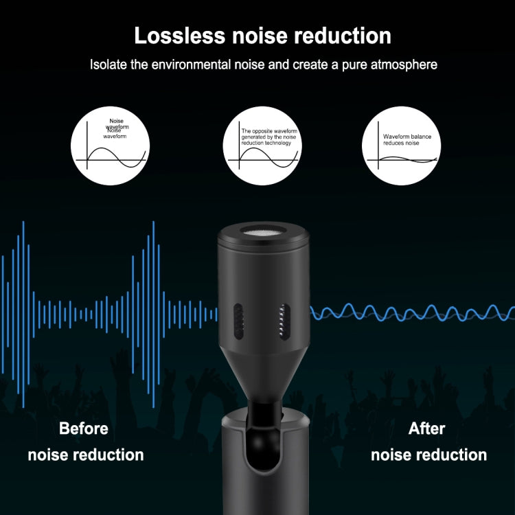 PULUZ USB-C / Type-C Jack Mobile Phone Omnidirectional Condenser Adjustable Microphone, Not for Samsung Series Phones(Black)