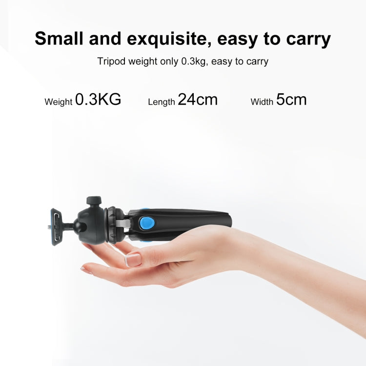 PULUZ Mini VLOG Live Stabilizer Stand Tripod with Phone Clamp for Smartphones (Blue)