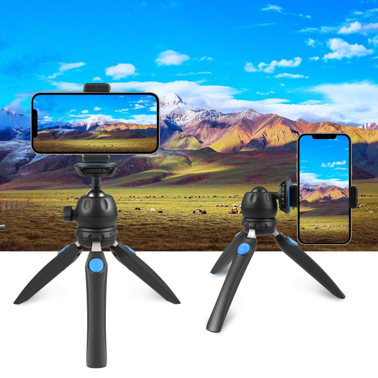 PULUZ Mini VLOG Live Stabilizer Stand Tripod with Phone Clamp for Smartphones (Blue)
