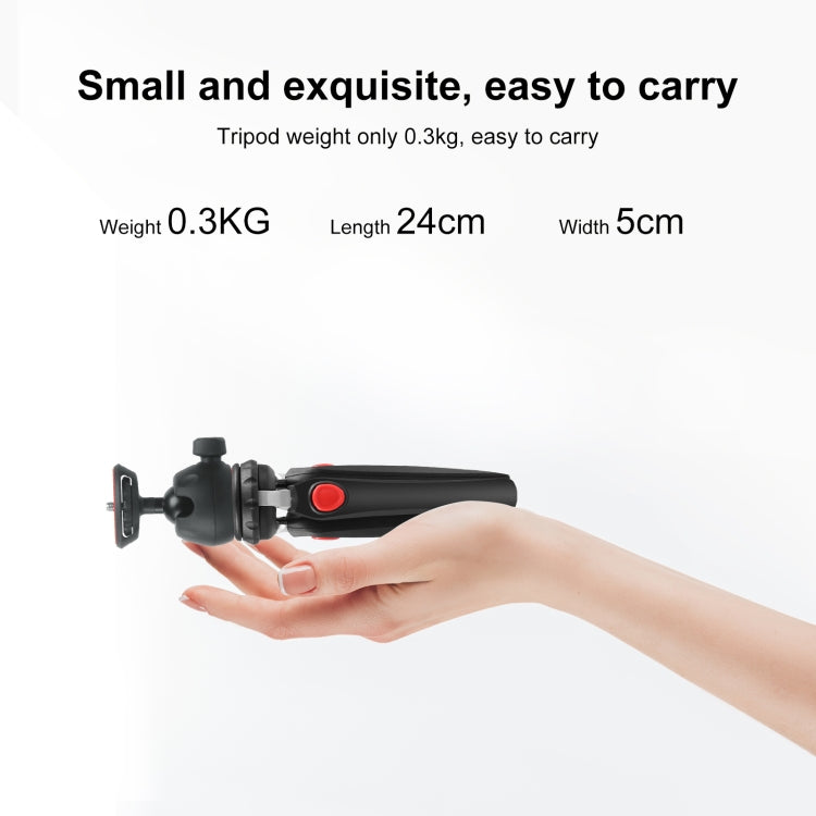 PULUZ Mini VLOG Live Stabilizer Stand Tripod with Phone Clamp for Smartphones (Red)