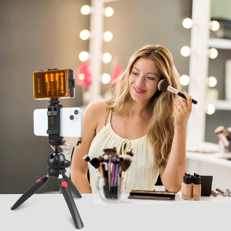 PULUZ Mini VLOG Live Stabilizer Stand Tripod with Phone Clamp for Smartphones (Red)