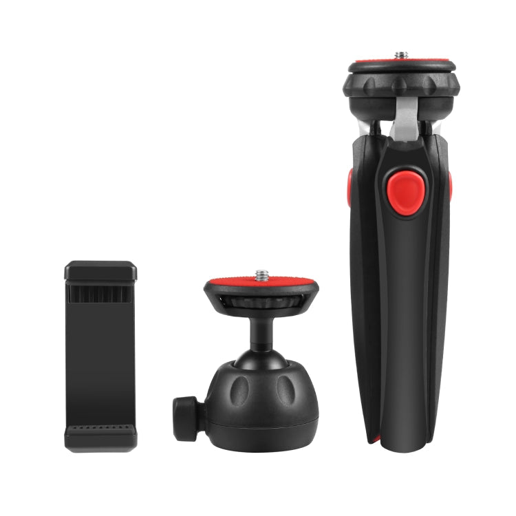 PULUZ Mini VLOG Live Stabilizer Stand Tripod with Phone Clamp for Smartphones (Red)