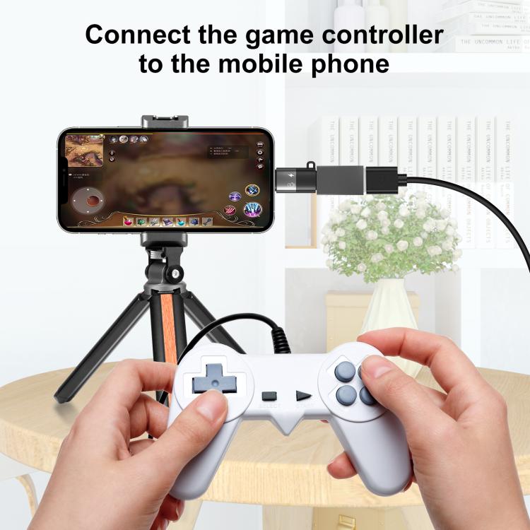 PULUZ USB-C / Type-C to 8 Pin OTG Adapter (Black)