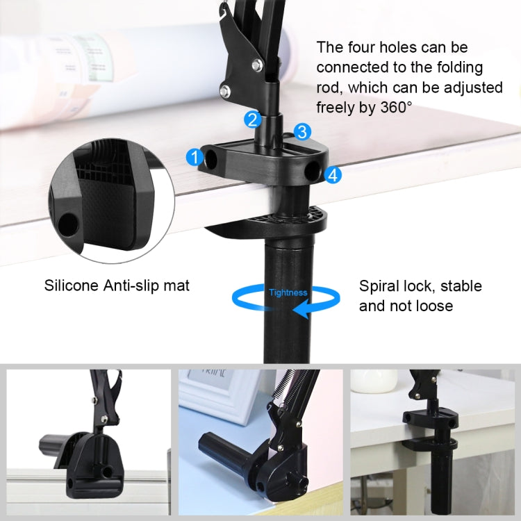 PULUZ Live Broadcast Desktop Articulating Arm Holder with Phone Clamp (Black)