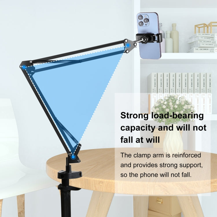 PULUZ Live Broadcast Desktop Articulating Arm Holder with Phone Clamp (Black)