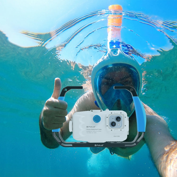 PULUZ Dual Silicone Handles Aluminium Alloy Underwater Diving Rig for GoPro, Other Action Cameras and  Smartphones (Blue)