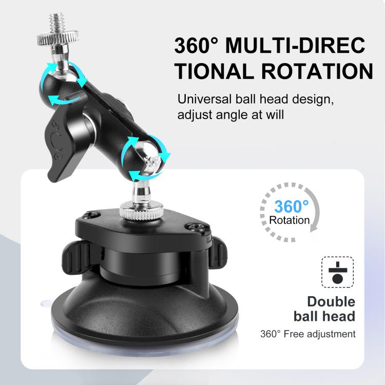 PULUZ Upgraded 1/4 inch Magic Arm Suction Cup Mount, Upgraded 1/4 inch Suction Cup Mount