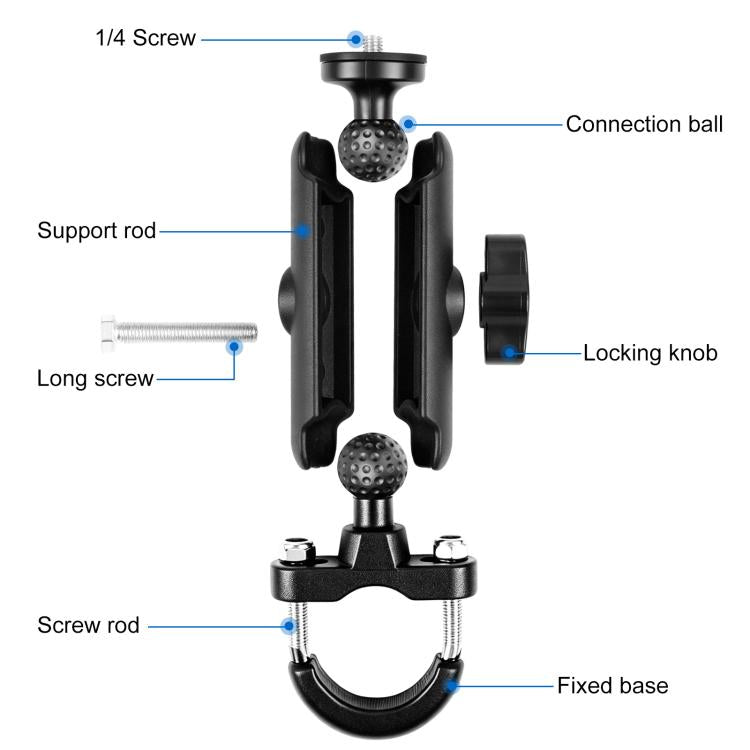 PULUZ Motorcycle Handlebar Fixed Mount U-Bolt Base Holder for GoPro and Other Action Cameras, Handlebar Mount