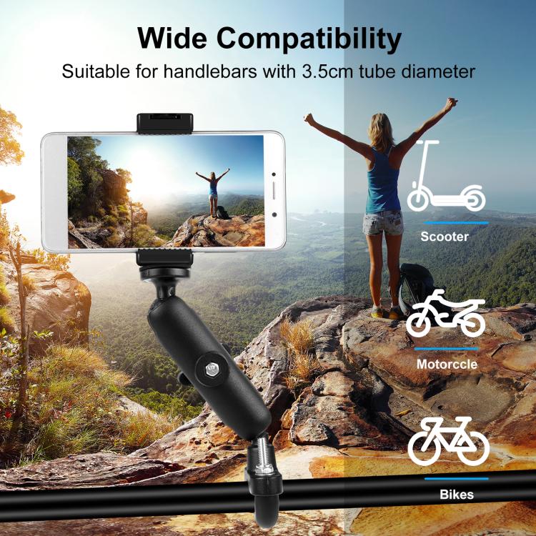 PULUZ Motorcycle Handlebar Fixed Mount U-Bolt Base Holder for GoPro and Other Action Cameras, Handlebar Mount