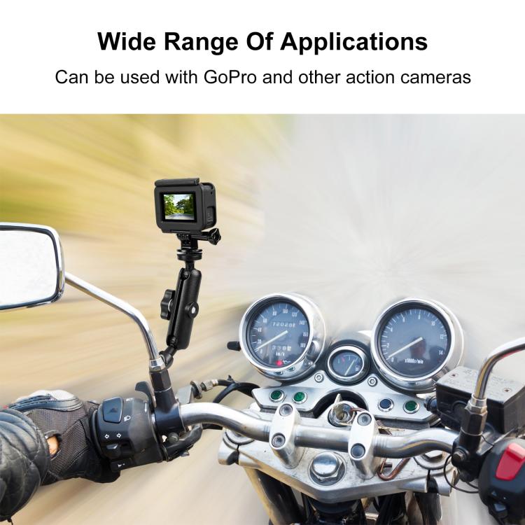 PULUZ Motorcycle Holder Mirror Base Hole Fixed Mount for GoPro and Other Action Cameras, Mirror Base Hole Mount
