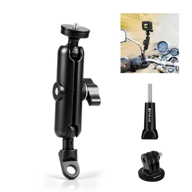 PULUZ Motorcycle Holder Mirror Base Hole Fixed Mount for GoPro and Other Action Cameras, Mirror Base Hole Mount