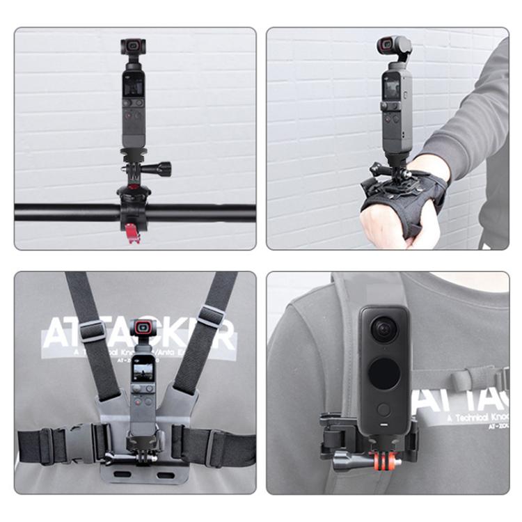 PULUZ 1/4 inch Screw Adjustable ABS Action Camera Tripod Adapter (Black)