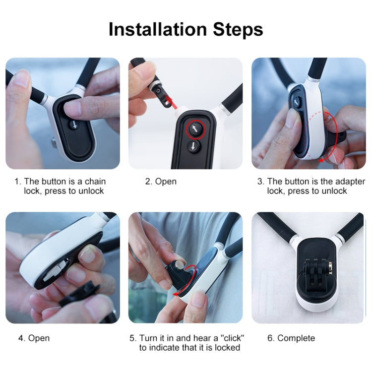 PULUZ Magnetic Silicone Collar Bracket POV View Mount with Phone Clamp for GoPro Action Cameras / Phones (Black)