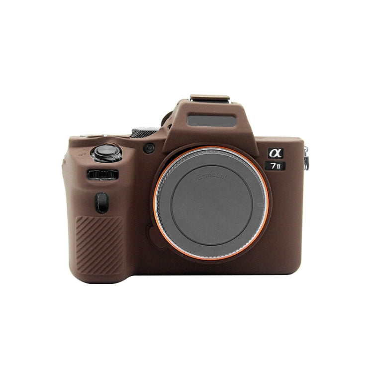 PULUZ Soft Silicone Protective Case for Sony ILCE-7MII / 7SMII / 7RMII(Coffee)