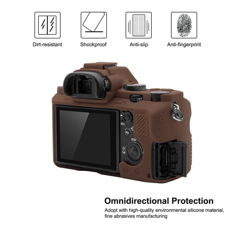 PULUZ Soft Silicone Protective Case for Sony ILCE-7MII / 7SMII / 7RMII(Coffee)
