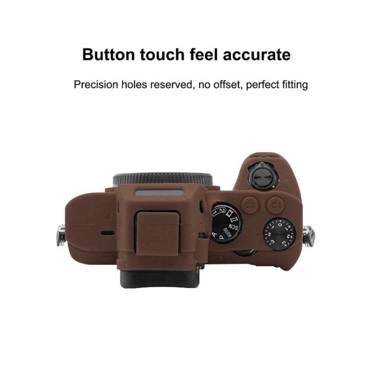 PULUZ Soft Silicone Protective Case for Sony ILCE-7MII / 7SMII / 7RMII(Coffee)