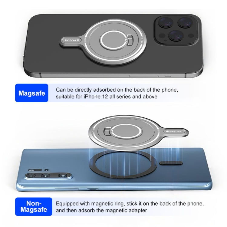 PULUZ For Insta360 FLow Gimbal Magnetic MagSafe Adapter Phone Holder (Silver)