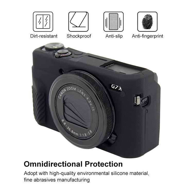 PULUZ Soft Silicone Protective Case for Canon EOS G7 X Mark II(Black)