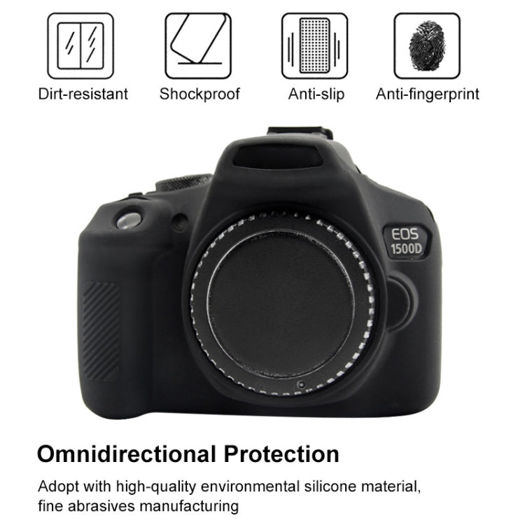 PULUZ Soft Silicone Protective Case for Canon EOS 1300D / 1500D(Black)