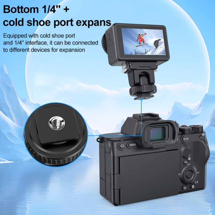 For DJI Osmo Action 5 Pro / 4 / 3 PULUZ Cold Shoe Gimbal Quick Release Base Adapter (Black)