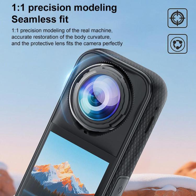 For Insta360 X5 PULUZ Rotating Optical Tempered Glass Lens Guard Protective Cover, Rotating Glass Lens Guard